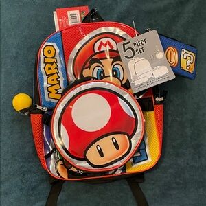 Nintendo Red and Blue Mario Kids Backpack Set